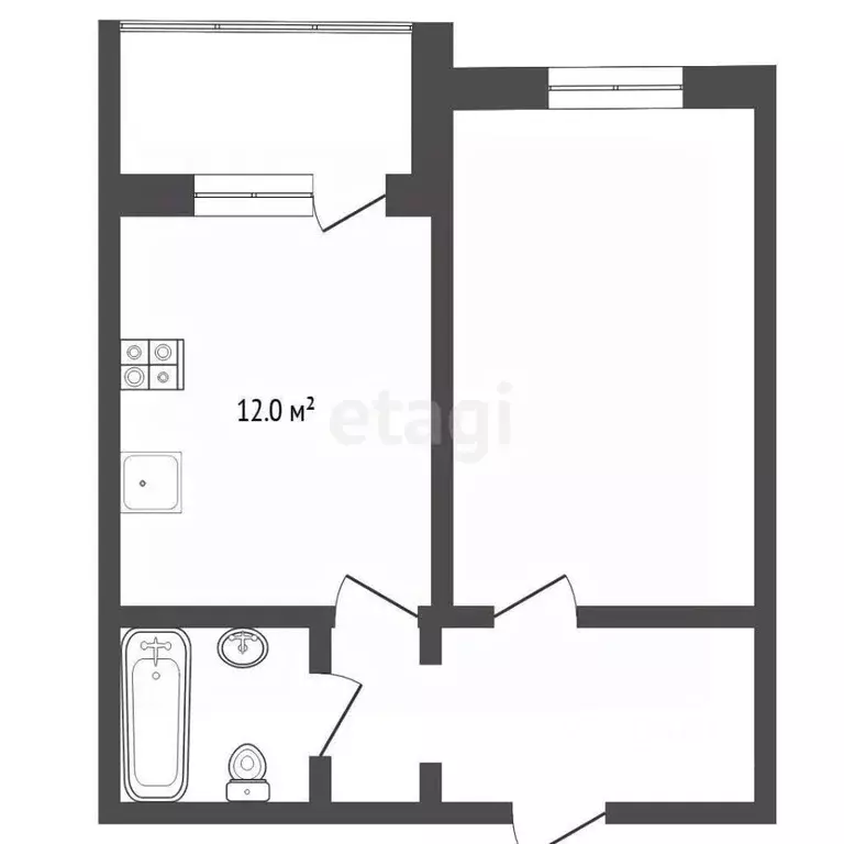 1-к кв. Тюменская область, Тюмень ул. Александра Протозанова, 12к1 ... - Фото 1