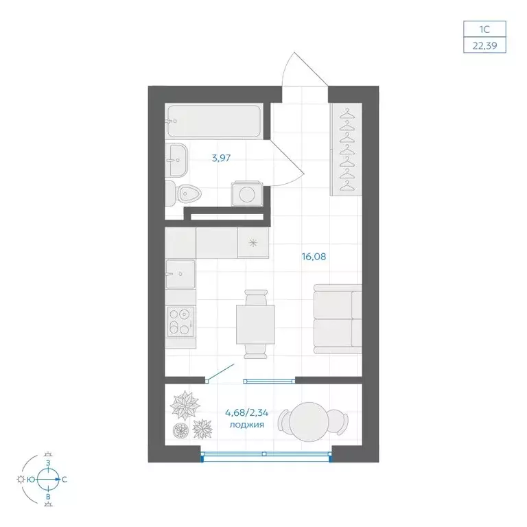 Квартира-студия: Челябинский городской округ, посёлок Пригородный, ... - Фото 2