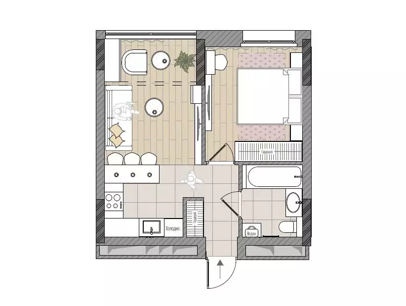 2-комнатная квартира: Киров, ЖК Видный (38.4 м) - Фото 1