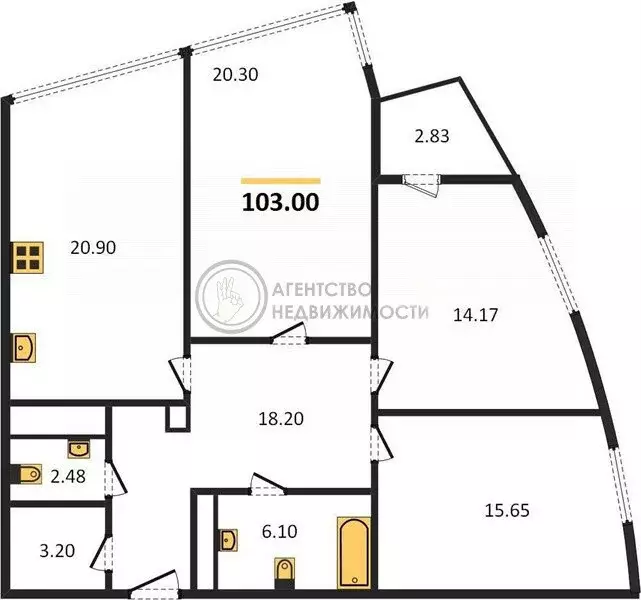 3-комнатная квартира: Казань, Танковая улица, 2 (103 м) - Фото 1