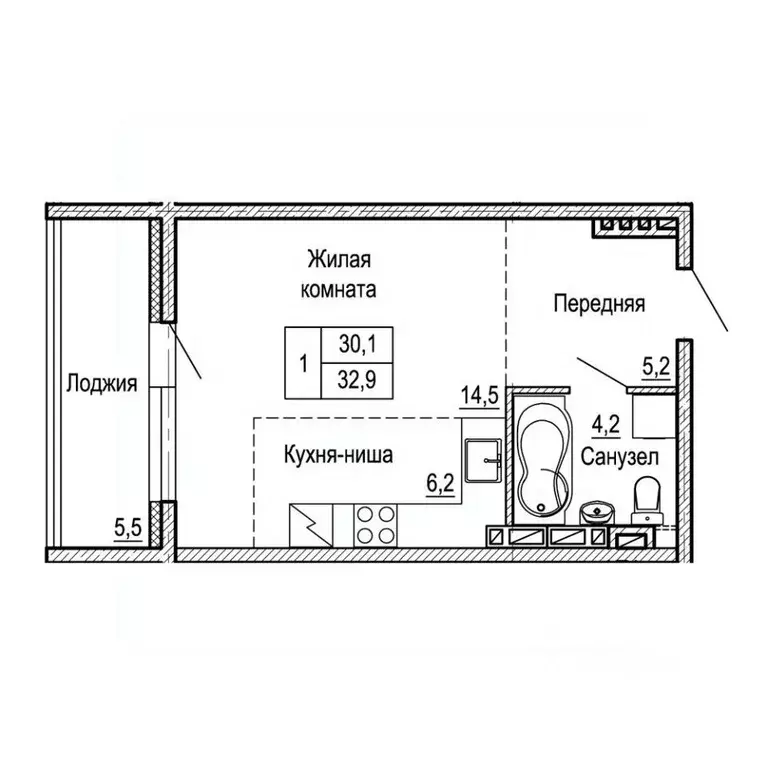 1-к кв. Приморский край, Владивосток На Черняховского жилой квартал,  ... - Фото 1