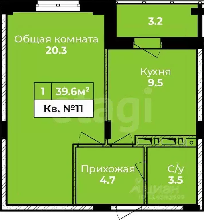 1-к кв. Тульская область, Тула городской округ, д. Харино Атмосфера ... - Фото 2