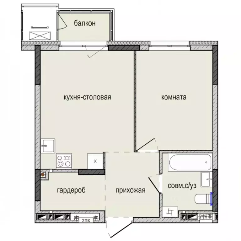 1-к кв. Удмуртия, Ижевск Культбаза жилрайон, 8-й мкр, Ежевика жилой ... - Фото 0