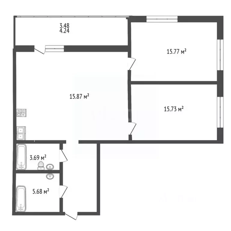 3-к кв. Марий Эл, Йошкар-Ола ул. Льва Толстого, 10 (91.7 м) - Фото 1