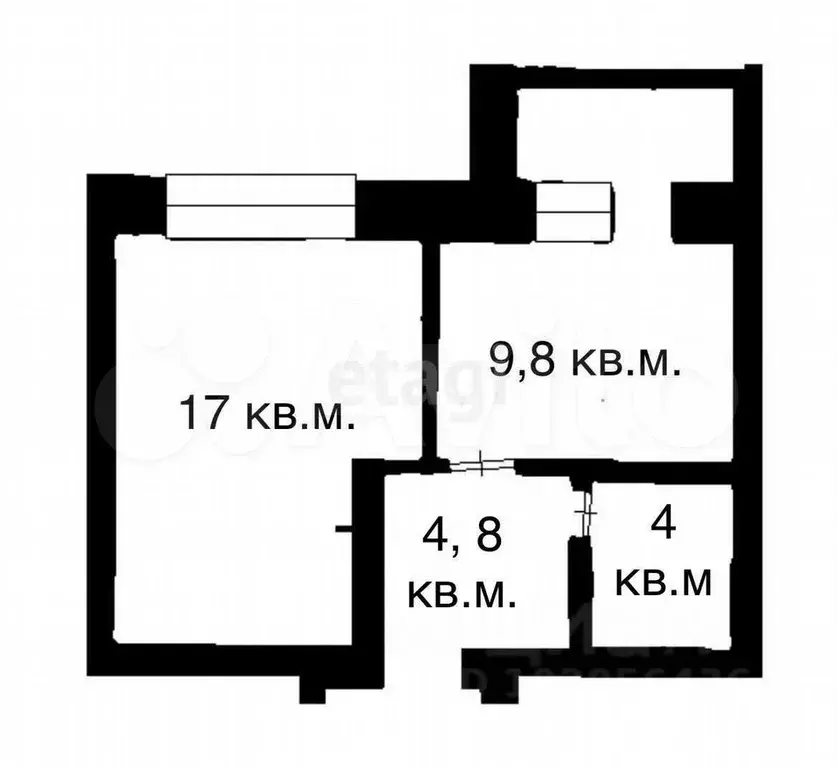 1-к. квартира, 35,7 м, 4/11 эт. - Фото 1