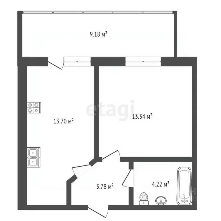 1-к кв. Костромская область, Кострома ул. Димитрова, 15 (39.1 м) - Фото 2