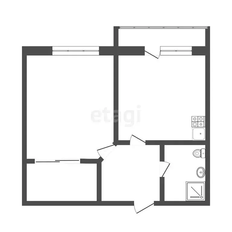 1-комнатная квартира: Тобольск, микрорайон 7А, 21А (41.3 м) - Фото 1