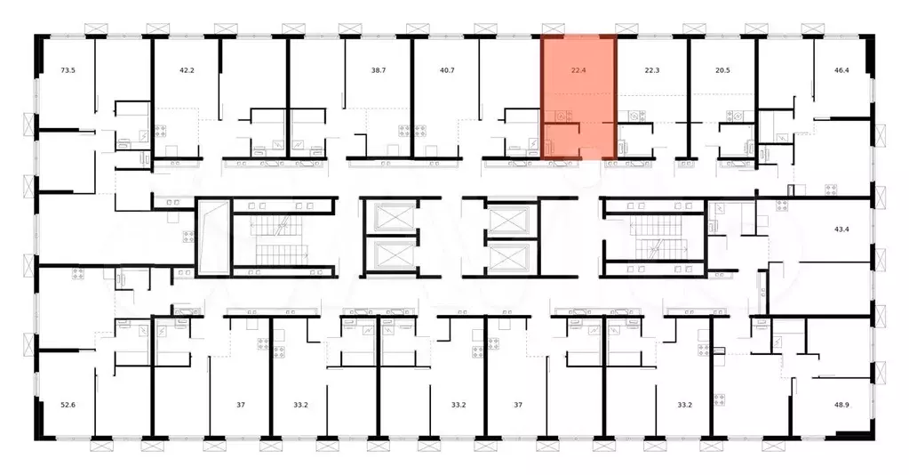 Квартира-студия, 22,4 м, 23/33 эт. - Фото 1