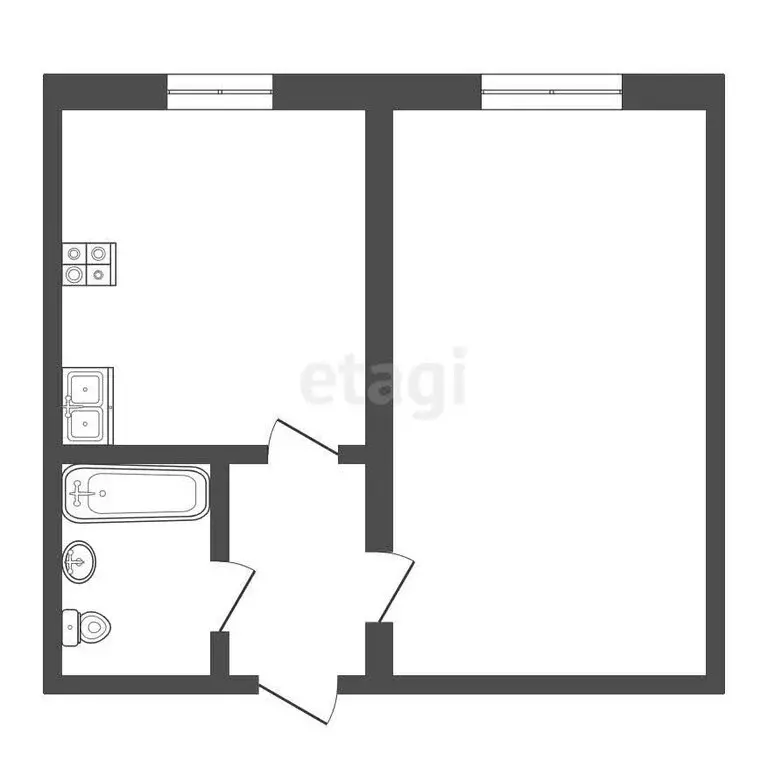 1-комнатная квартира: Туринск, улица Ленина, 121 (34.3 м) - Фото 0