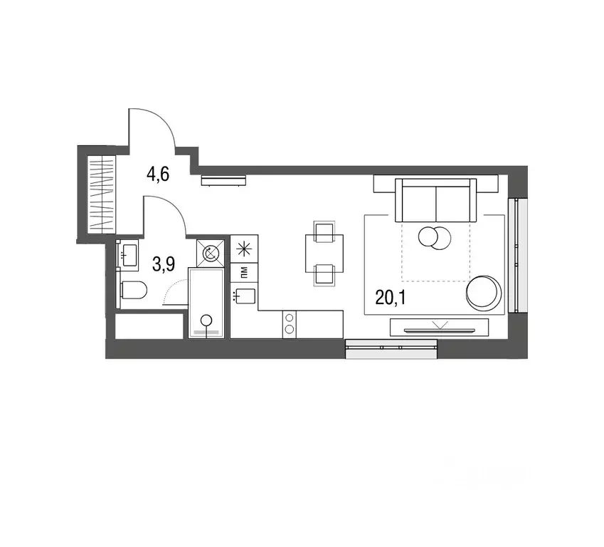 Студия Москва Тагильская ул., 2к1 (28.5 м) - Фото 0