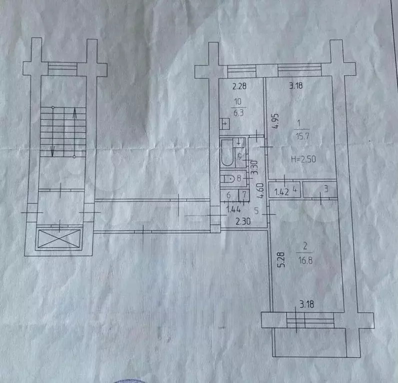 2-к. квартира, 53 м, 7/9 эт. - Фото 0