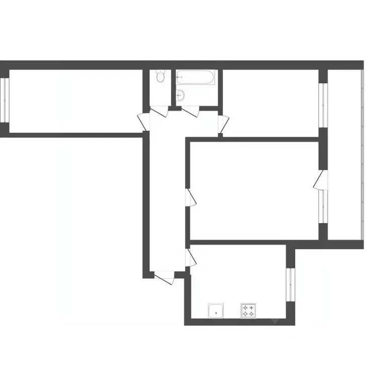 3-к кв. Тюменская область, Тюмень ул. Малыгина, 5 (60.9 м) - Фото 2