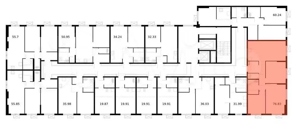 3-к. квартира, 76,8 м, 16/17 эт. - Фото 1