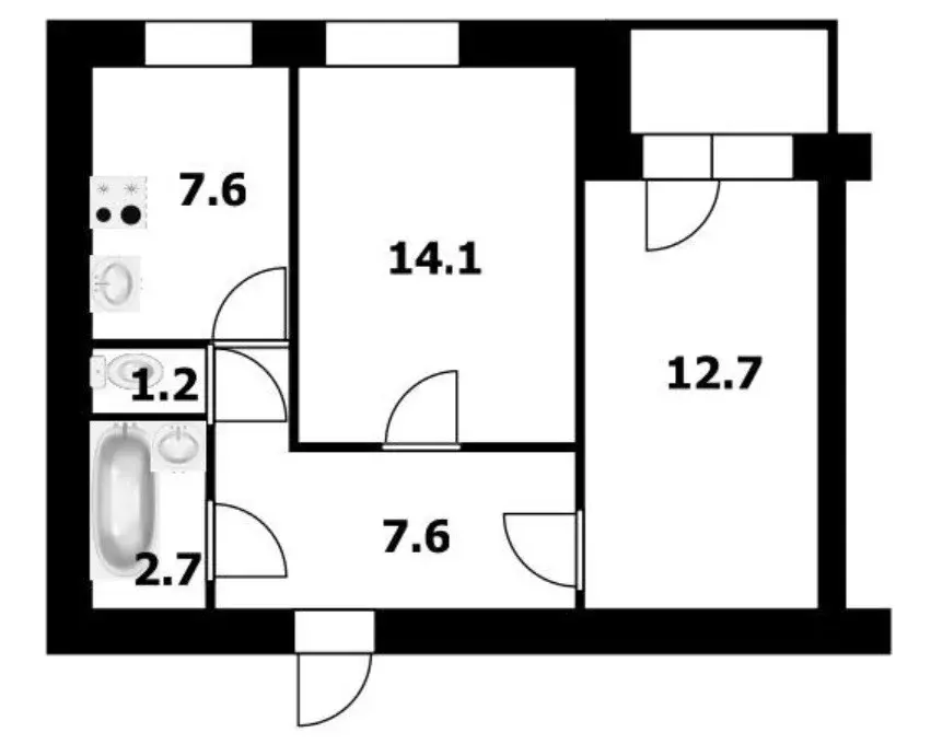 Продаётся 2-к квартира, 45.6 м - Фото 0