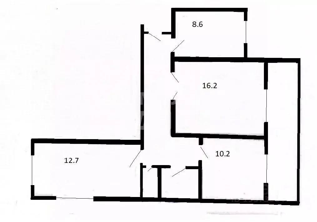 3-к кв. Томская область, Томск ул. Говорова, 86 (61.3 м) - Фото 2