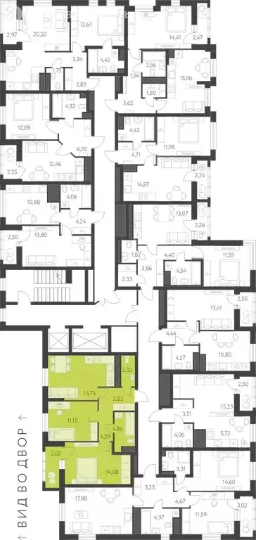 2-комнатная квартира: Екатеринбург, улица Академика Парина, 27 (55.05 ... - Фото 2