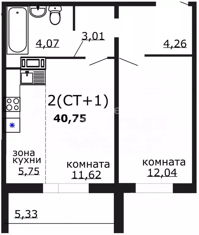 1-к кв. Челябинская область, Челябинск ул. Маршала Чуйкова, 28 (40.75 ... - Фото 2