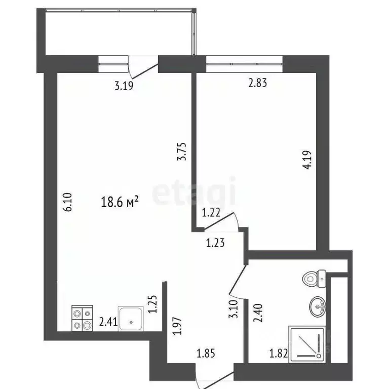 1-к кв. Ханты-Мансийский АО, Сургут ул. Ивана Захарова, 5 (39.1 м) - Фото 1