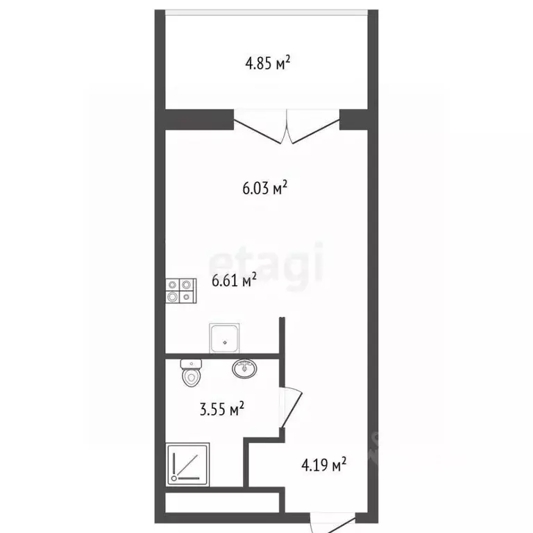 Студия Крым, Ялта ул. Таврическая, 14 (25.26 м) - Фото 2