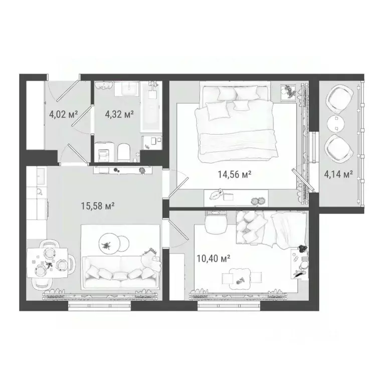 3-к кв. Томская область, Томск ул. Войкова, 51с7 (53.02 м) - Фото 0