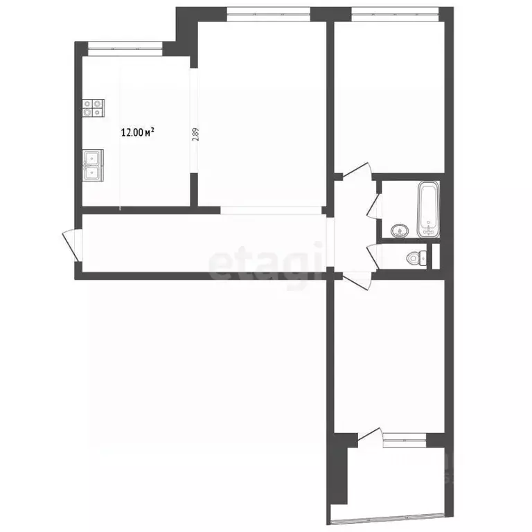 3-к кв. Ростовская область, Ростов-на-Дону Красноармейская ул., ... - Фото 1