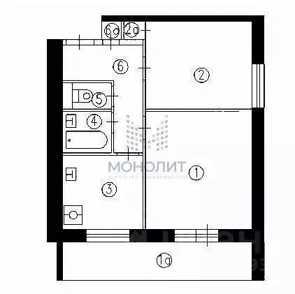 2-к кв. Москва ул. Молдагуловой, 12К2 (39.4 м) - Фото 2