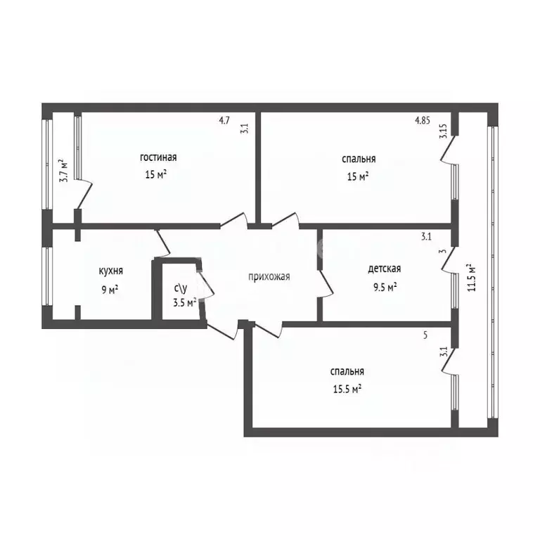 4-к кв. Дагестан, Дербент ул. М. Далгата, 1б (73.0 м) - Фото 2
