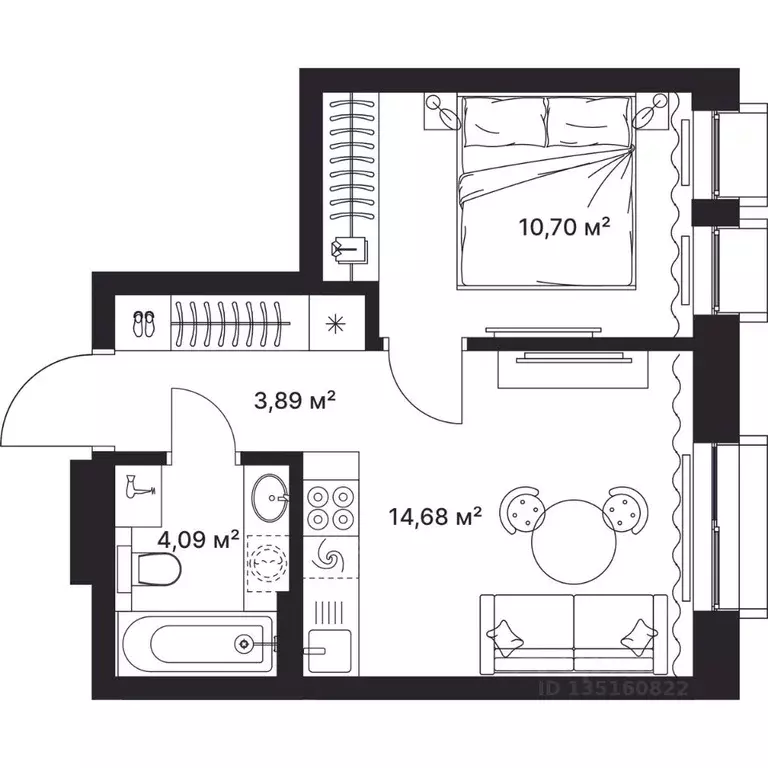 1-к кв. Владимирская область, Киржач ул. Свердлова, 10А (33.3 м) - Фото 1