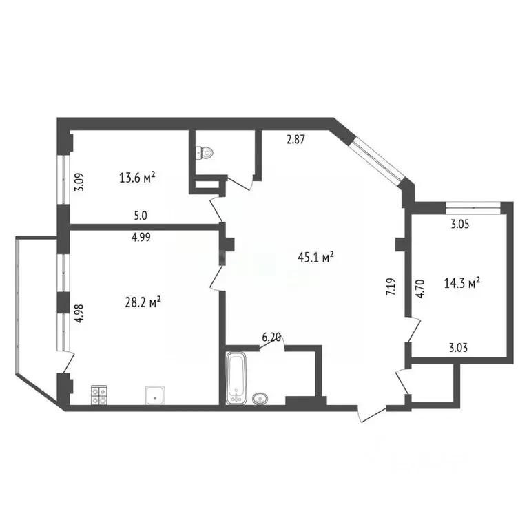 3-к кв. Белгородская область, Белгород Октябрьская ул., 61 (112.8 м) - Фото 1