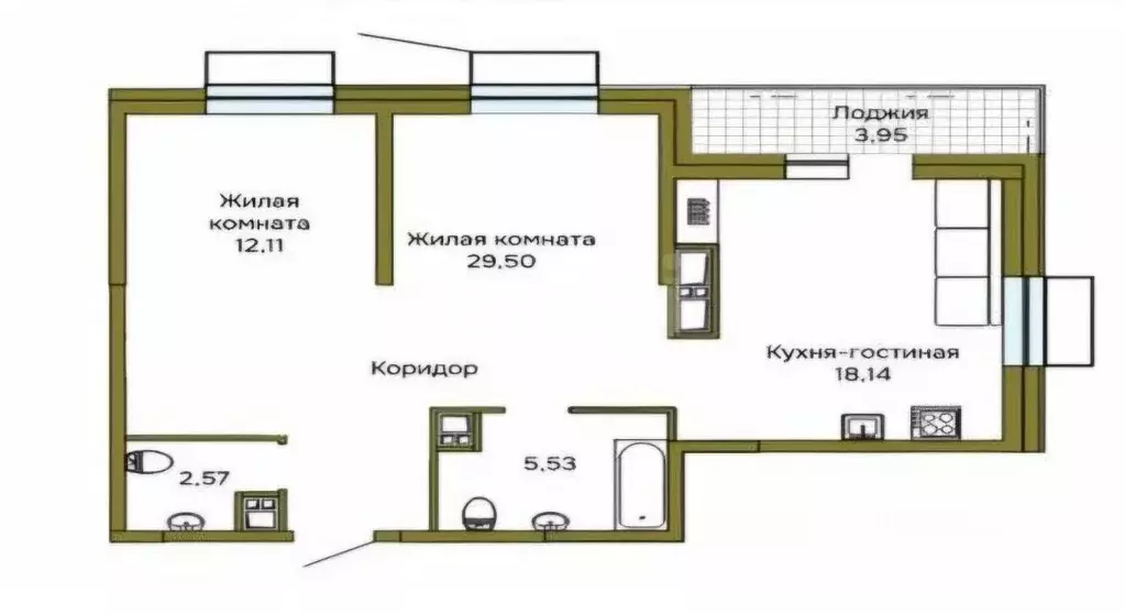 3-к кв. Хабаровский край, Хабаровск ул. Блюхера, 4 (65.57 м) - Фото 2