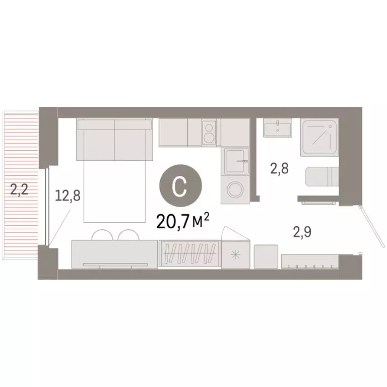 Квартира-студия: Новосибирский район, рабочий посёлок Краснообск, 3-й ... - Фото 2