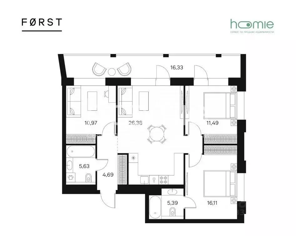 3-к кв. Москва Автозаводская ул., 26/1 (79.4 м) - Фото 2