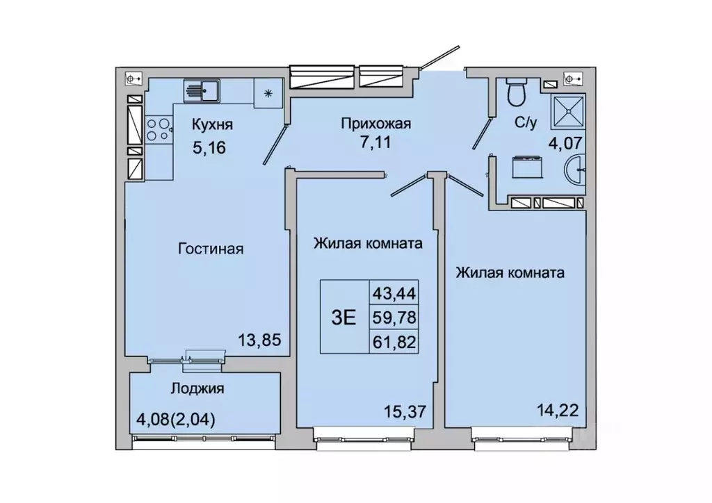 3-к кв. Ростовская область, Батайск ул. Булгакова, 11 (61.82 м) - Фото 0