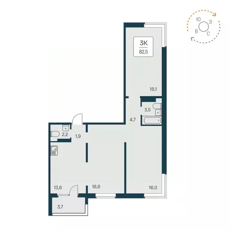 3-к кв. Новосибирская область, Новосибирск Игарская ул., 8 (82.5 м) - Фото 1