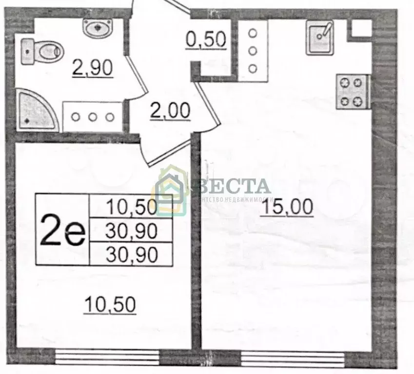 1-к. квартира, 31 м, 4/23 эт. - Фото 0