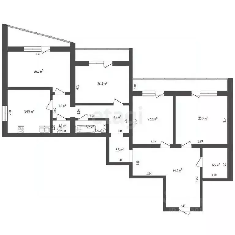 4-к кв. Самарская область, Самара ул. 22-го Партсъезда, 225 (129.6 м) - Фото 2