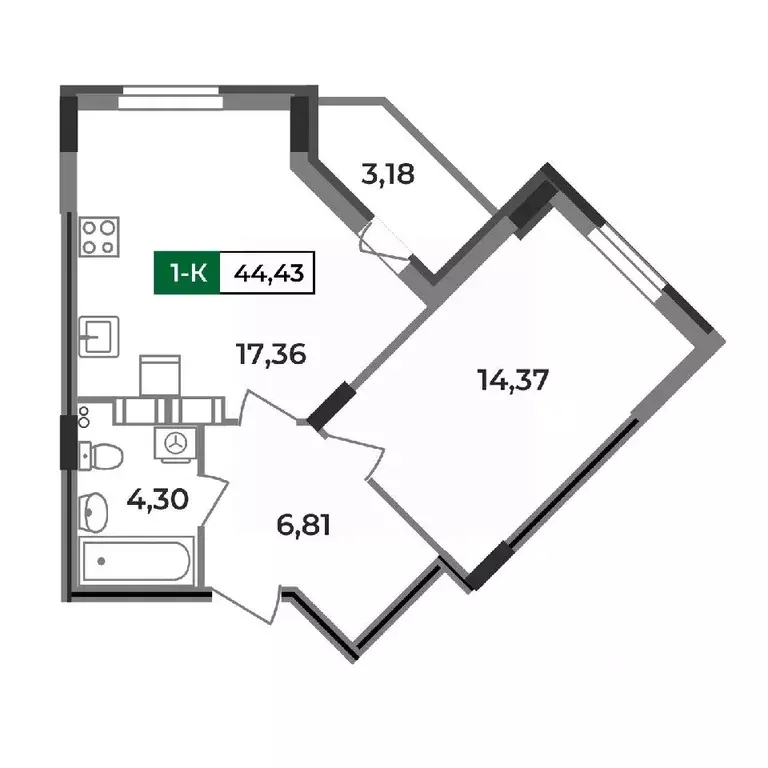 1-к кв. Владимирская область, Ковров Еловая ул., 11 (44.43 м) - Фото 0