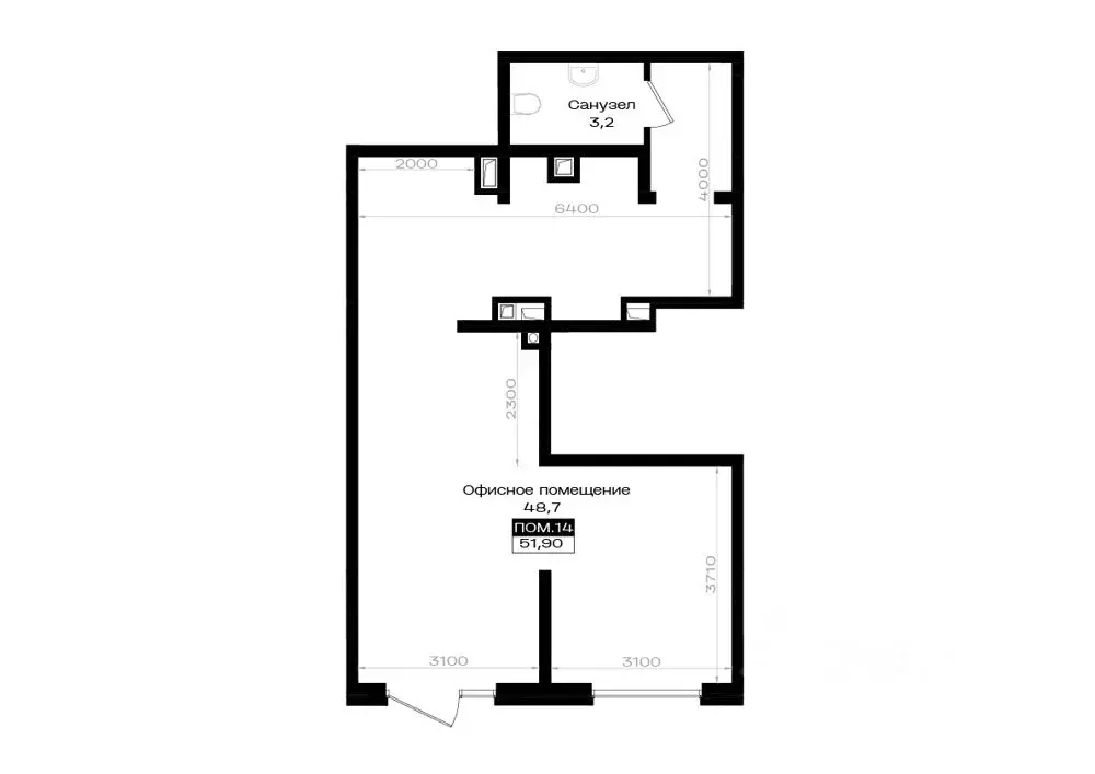 1-к кв. Ростовская область, Аксай просп. Аксайский (51.9 м) - Фото 1