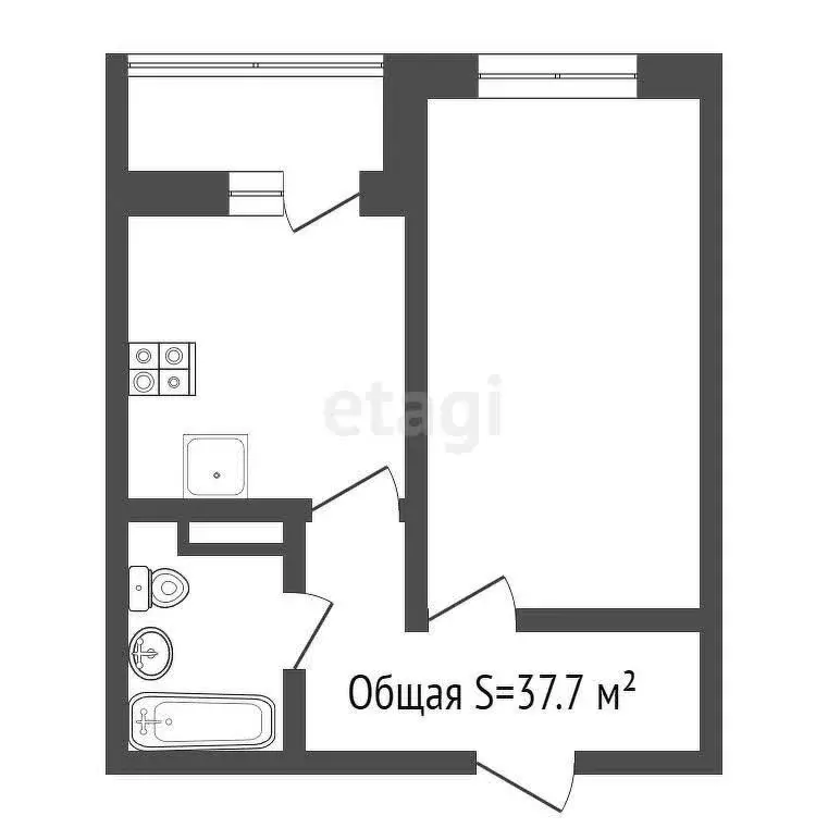 1-комнатная квартира: Новосибирск, Ипподромская улица, 12 (37.7 м) - Фото 0