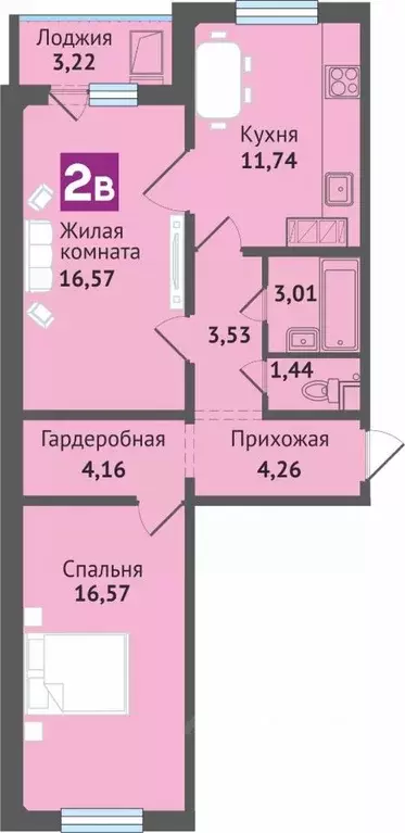 2-к кв. Чувашия, Чебоксары ул. Академика В.Н.Челомея, поз3 (64.5 м) - Фото 0
