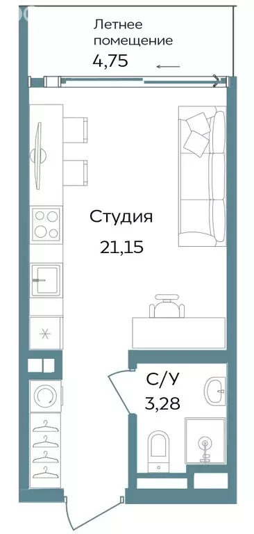 Квартира-студия: Республика Крым, Саки (29.18 м) - Фото 1