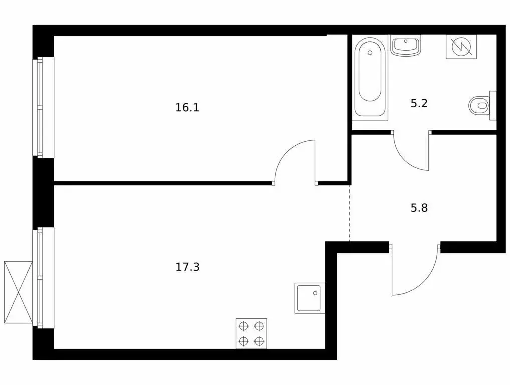 1-комнатная квартира: Казань, ЖК Нокса Парк, 8 (44.4 м) - Фото 0