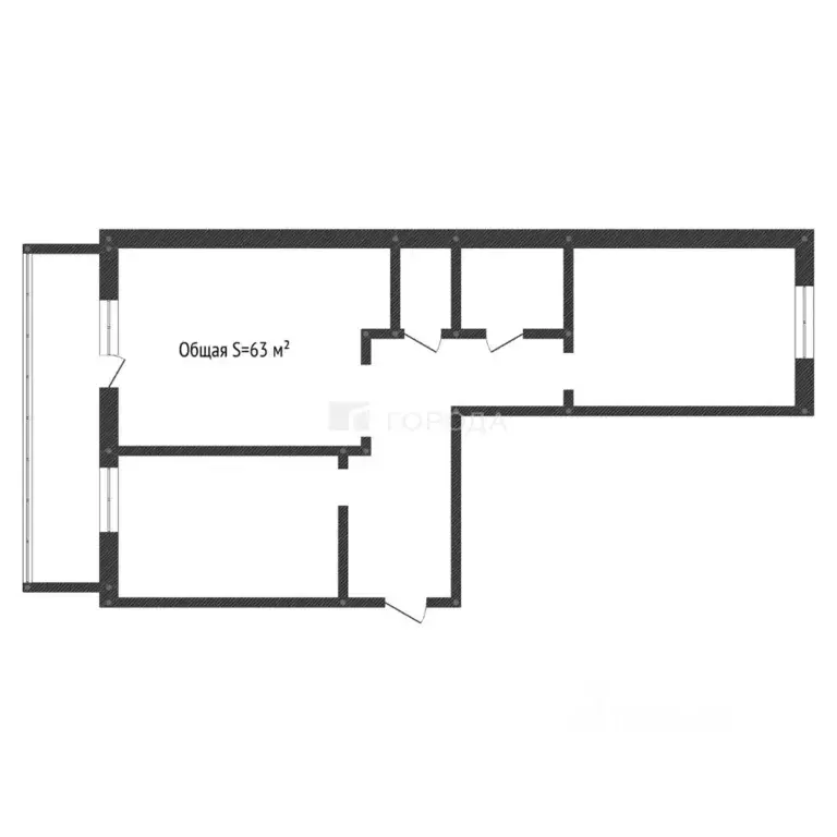 2-к кв. Томская область, Томск Телецентр мкр, ул. Больничная, 8А (63.0 ... - Фото 1