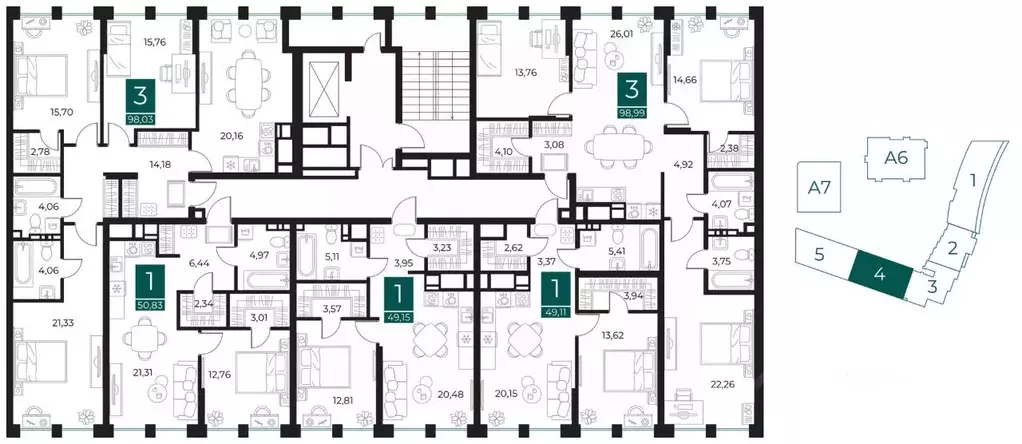 1-к кв. Рязанская область, Рязань Арт Кварталы жилой комплекс (49.15 ... - Фото 2