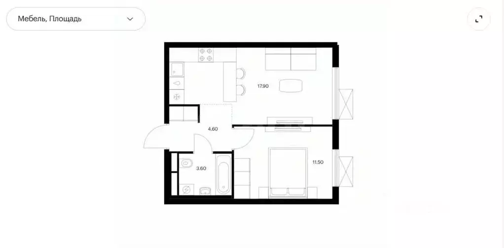 1-к кв. Московская область, Мытищи Яуза Парк жилой комплекс, к8 (37.6 ... - Фото 2