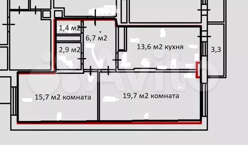 2-к. квартира, 65 м, 1/11 эт. - Фото 0