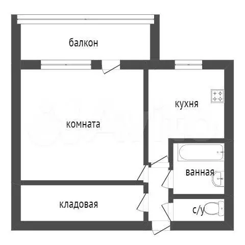 1-к. квартира, 30 м, 2/9 эт. - Фото 0