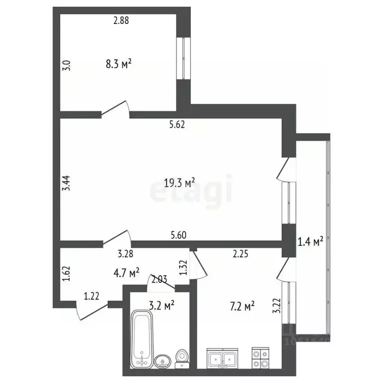 2-к кв. Крым, Феодосия ш. Симферопольское, 39Г (34.4 м) - Фото 2