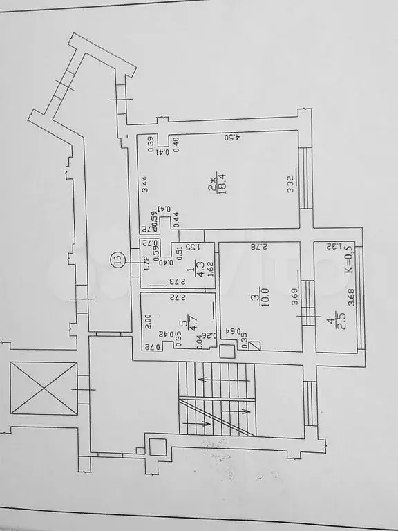 1-к. квартира, 43 м, 2/7 эт. - Фото 0