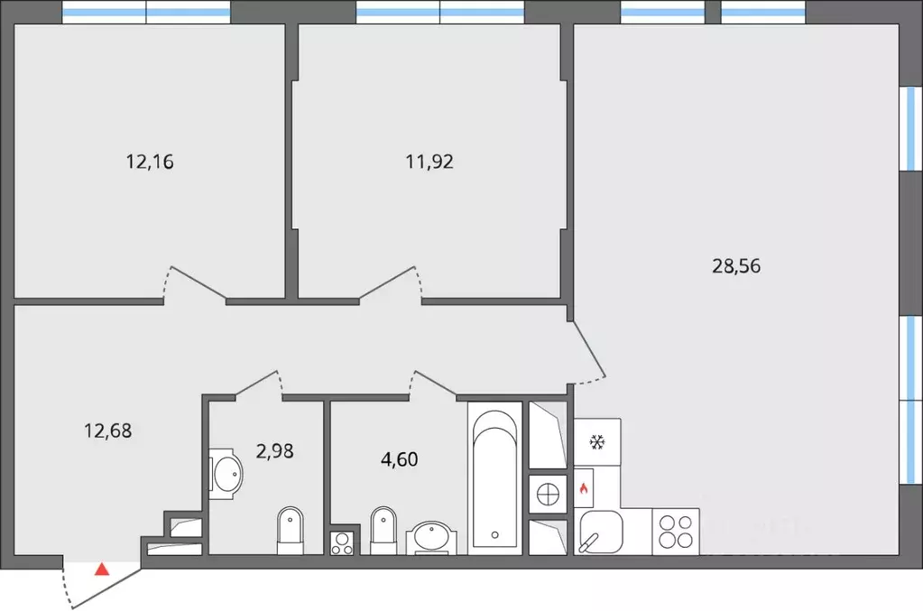 3-к кв. Липецкая область, Елец Радиотехническая ул., 11с1 (72.7 м) - Фото 2